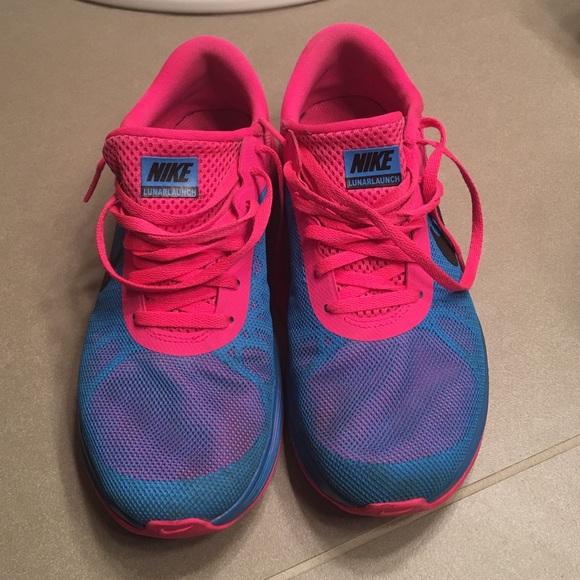 Pink and blue Nike Lunarlon