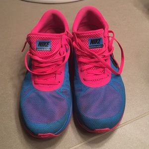 Pink and blue Nike Lunarlon