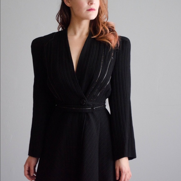 Vintage 1930s film noir coat dress - Picture 2 of 4