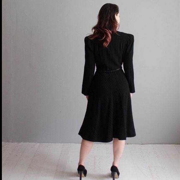 Vintage 1930s film noir coat dress - Picture 3 of 4