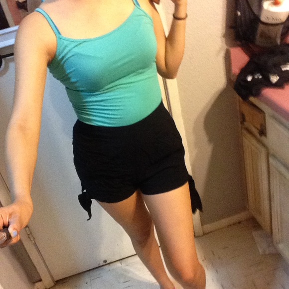 Tank top and high waisted shorts