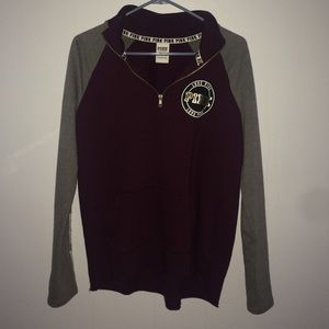 burgendy/grey PINK sweatshirt