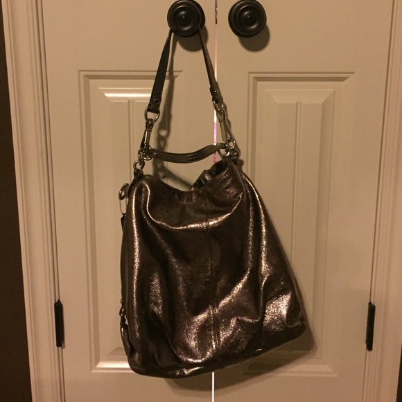 Platinum colored Coach handbag