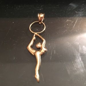 14K rhythmic gymnast pendent