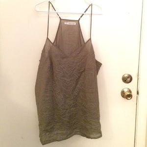 Green flowy tank top in size 3