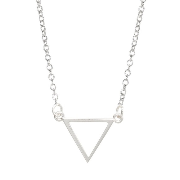 • SALE • Silver Tiny Triangle Necklace • - Picture 3 of 3