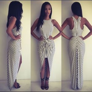 Knotted high-low tank dress