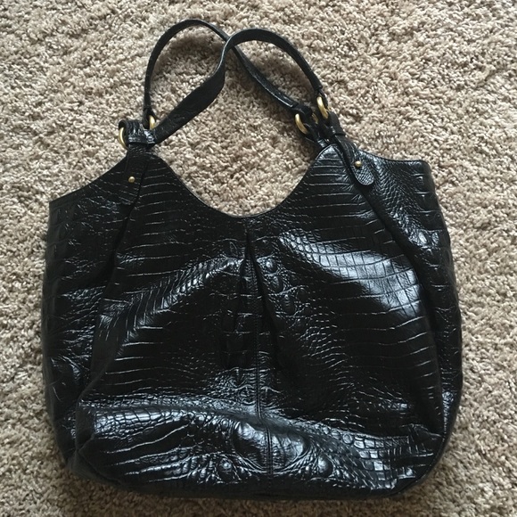 Brahmin black leather handbag