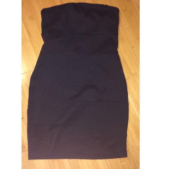 Black Mesh Strapless Dress