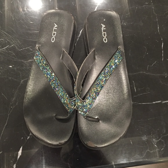 Beaded flip flops