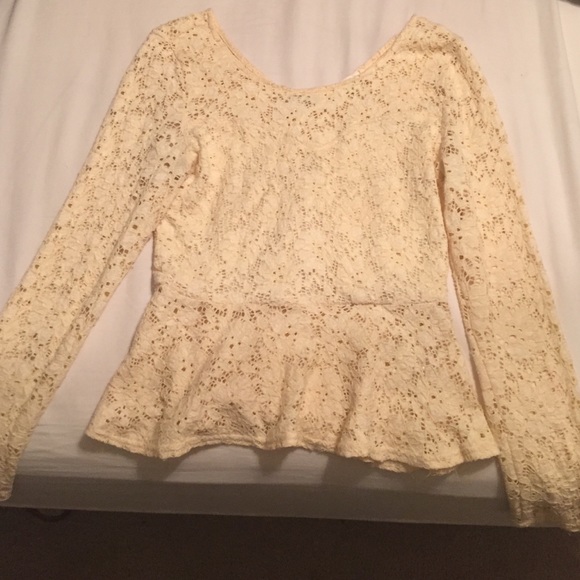Beautiful long sleeve lace peplum top