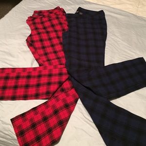 Two pairs of punk rockin plaid pants