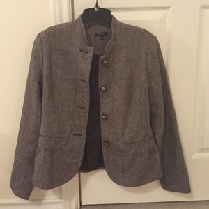 Military inspired tweed blazer