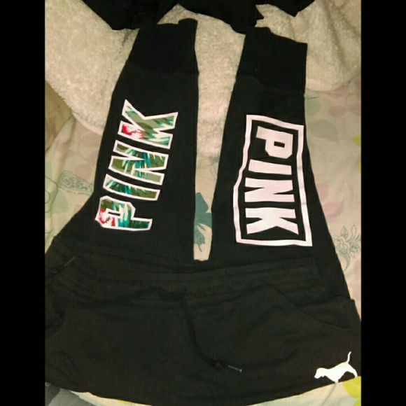 Pink skinny tropical collegiate pants - Picture 2 of 4