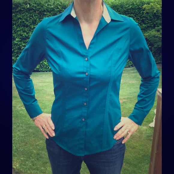 Express fitted dress shirt - dark teal