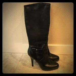 Black Worthington high heel dress boots