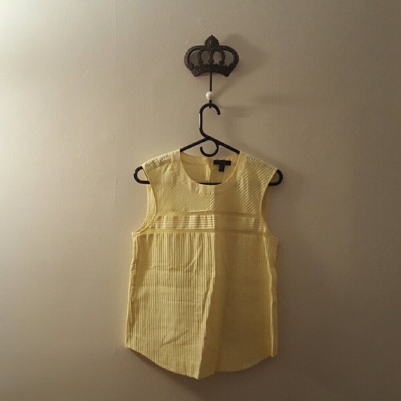 Yellow woven sleeveless blouse
