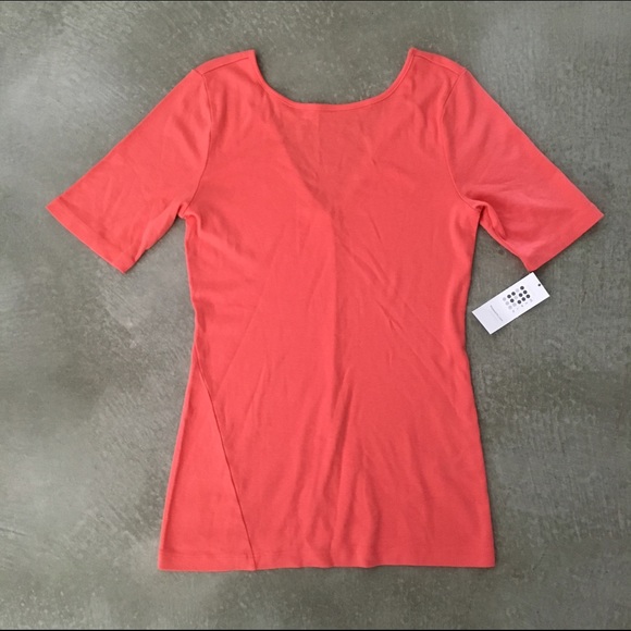 NWT Three Dots super soft salmon pink T-shirt