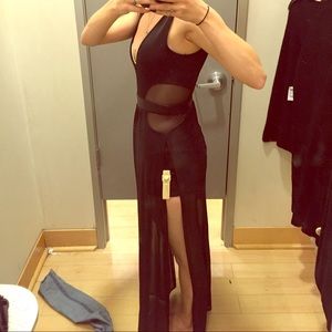 Charolette russe sheer black party dress