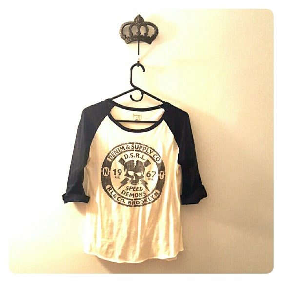 Raglan baseball style rocker top