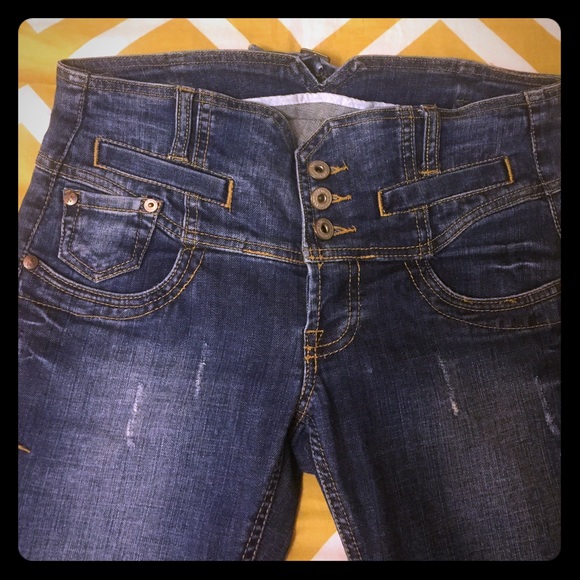 High waisted skinny jeans
