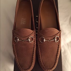 Authentic Gucci horsebit suede loafers