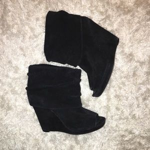 BCBG Peep Toe Wedge Booties