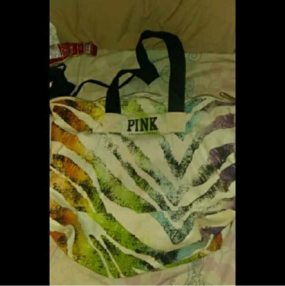 Rainbow zebra top zip bag - Picture 1 of 2