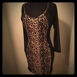 NWT Black/Leopard Print Dress