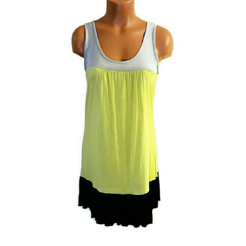 Mandee Yellow Tunic Swing Dress Medium