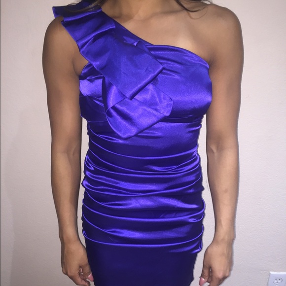 Off the shoulder purple dress!