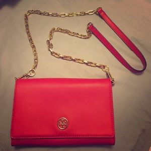 Tory burch red clutch