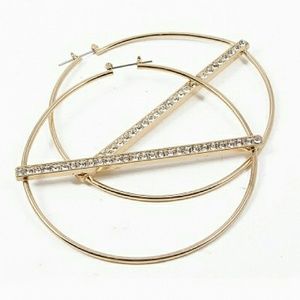 Last pair! Large goldtone hoop earrings