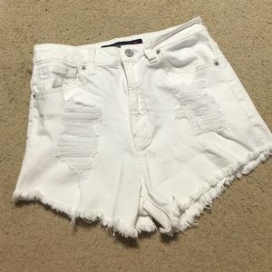 White High Waist Shorts + Bottoms