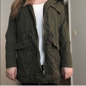 Army green utility jacket