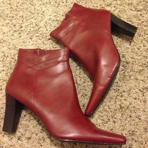 Red Burgundy Ankle Boots