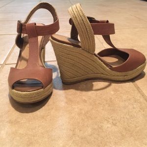 Steve Madden Brown Leather Wedges size 6.5