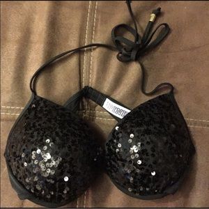 Pink! Sequin Halter Bikini Top