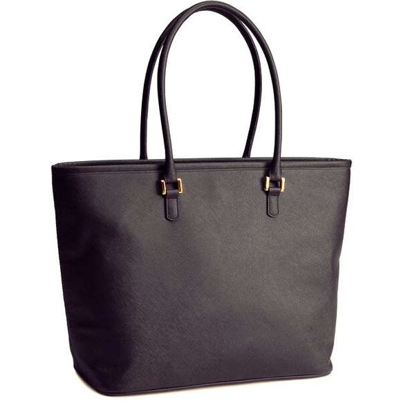 H&M Large Black Leather Bag