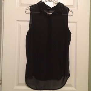 Embroidered sheer shirt