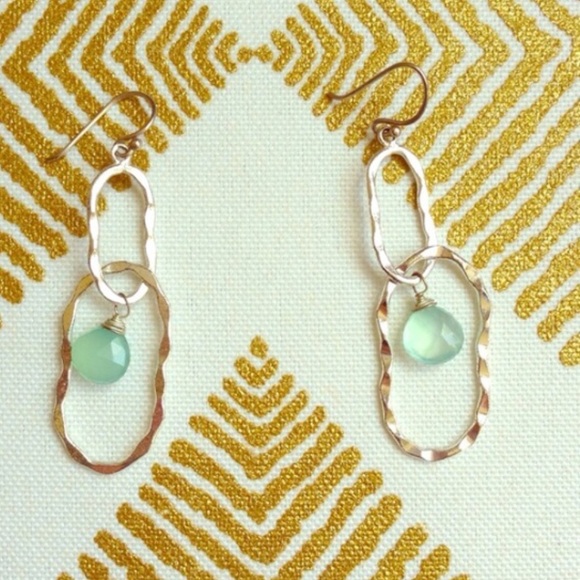 Jewelry - Handmade Aqua Chalcedony/Silver Earrings