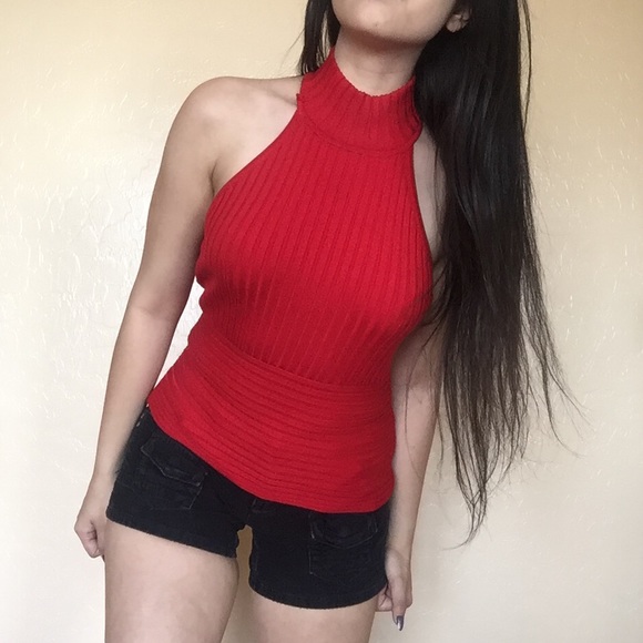 • Cache • red Silk Top - Picture 2 of 4
