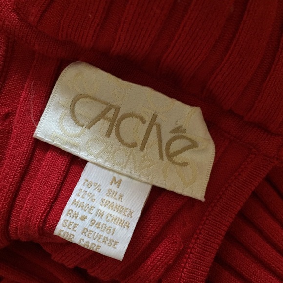 • Cache • red Silk Top - Picture 3 of 4