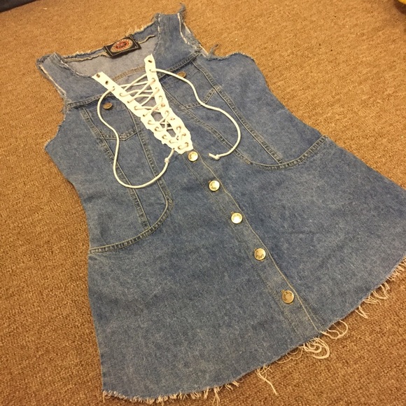 Jean lace up dress and army lace up bundle - Picture 3 of 4