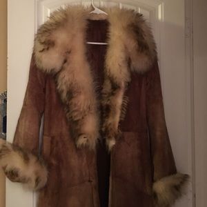 Fur and brown suade jacket