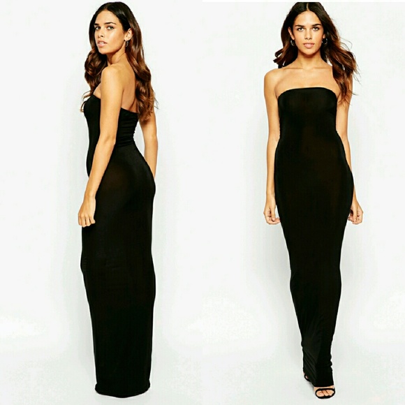 ASOS Black Slinky Maxi dress - Picture 2 of 4