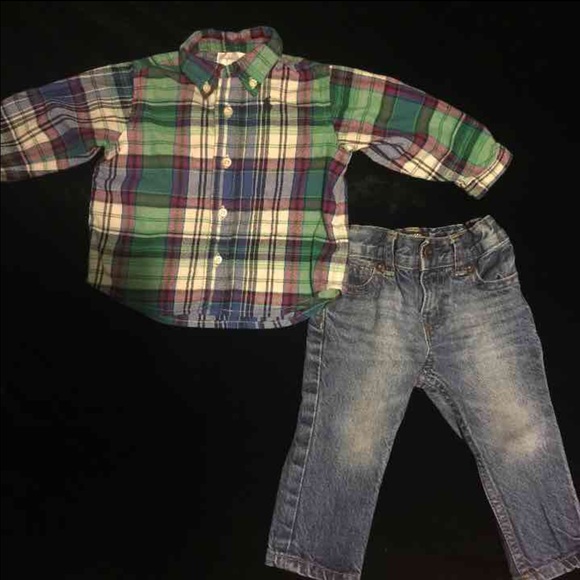 Ralph Lauren top size 6m and Oshkosh jean size 6m - Picture 1 of 1