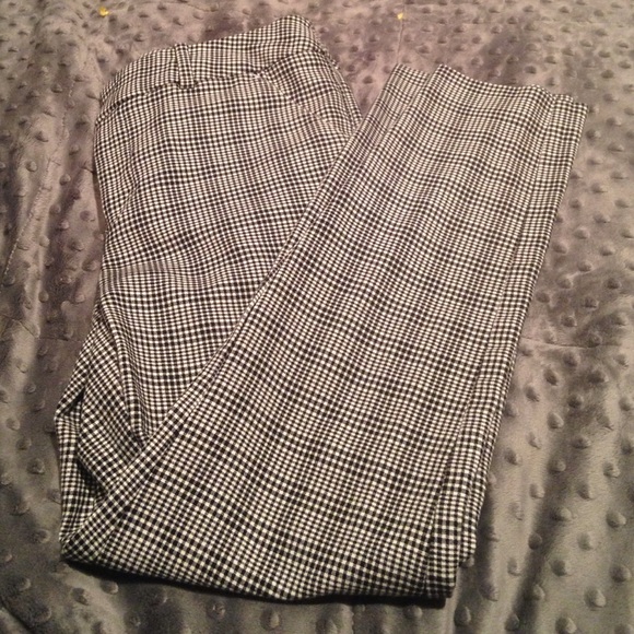 Black white checkered dress pants