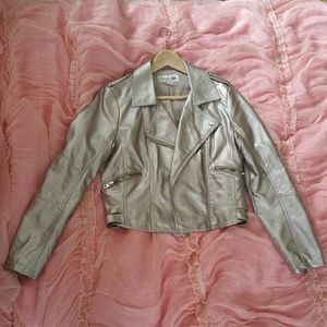 NWOT Metallic moto jacket