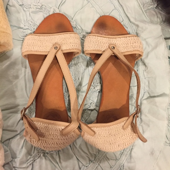 Cute crochet and leather sandals